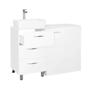 Тумба STYLE LINE ЛС-000010046 "Берн 120" (3 ящ.) со столешницей, белая, PLUS под стиральную машинку